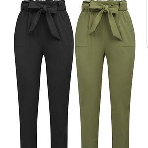 High waisted Paper bag pants